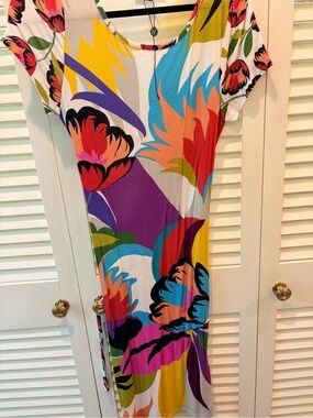 Multicolor Floral Midi Dress - Vibrant Print